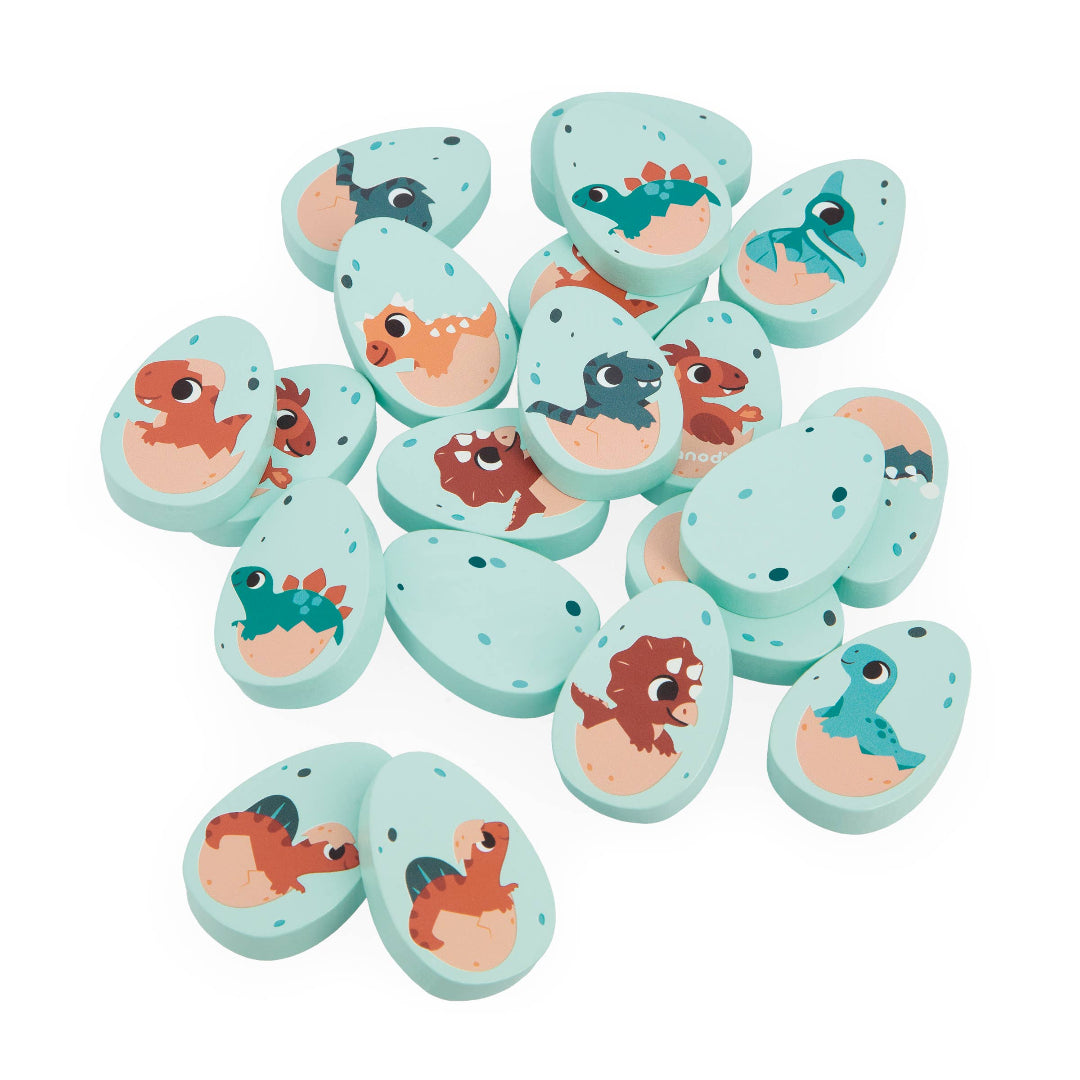 dinosaur themed, egg shaped matching game