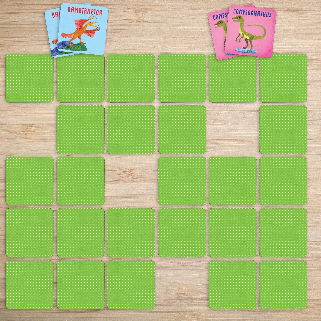 dinosaur themed memory match game