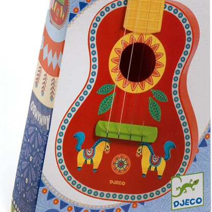 Box of a children's toy guitar with colorful design and 'Animambo' branding.