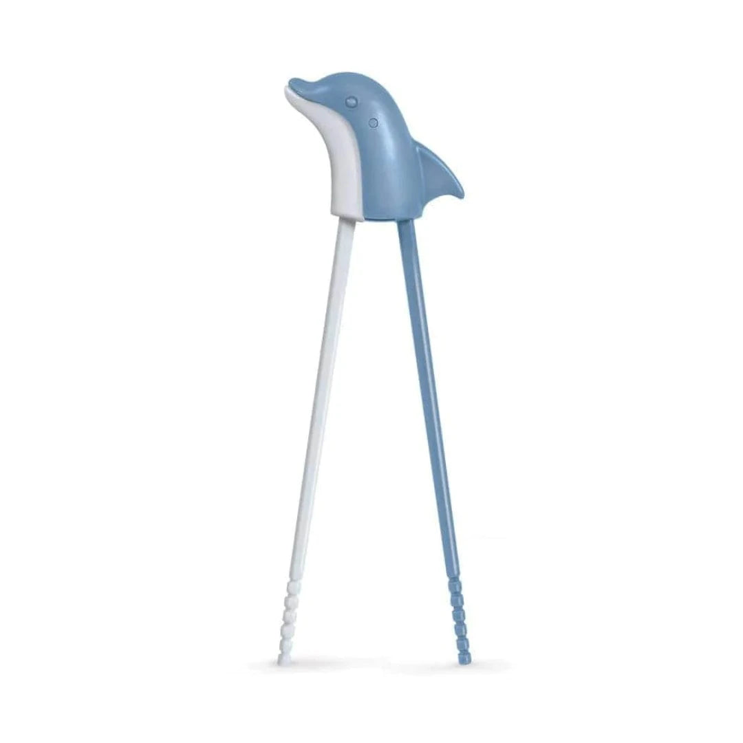 Blue dolphin shaped plastic chopsticks