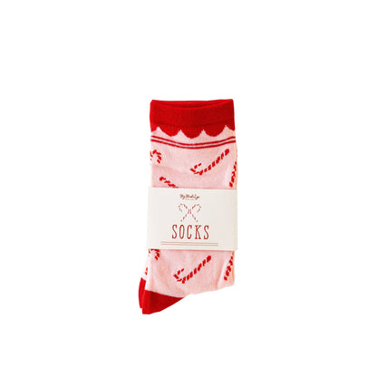 My Mind’s Eye - WHM1052 -  Whimsy Santa Candy Cane Socks