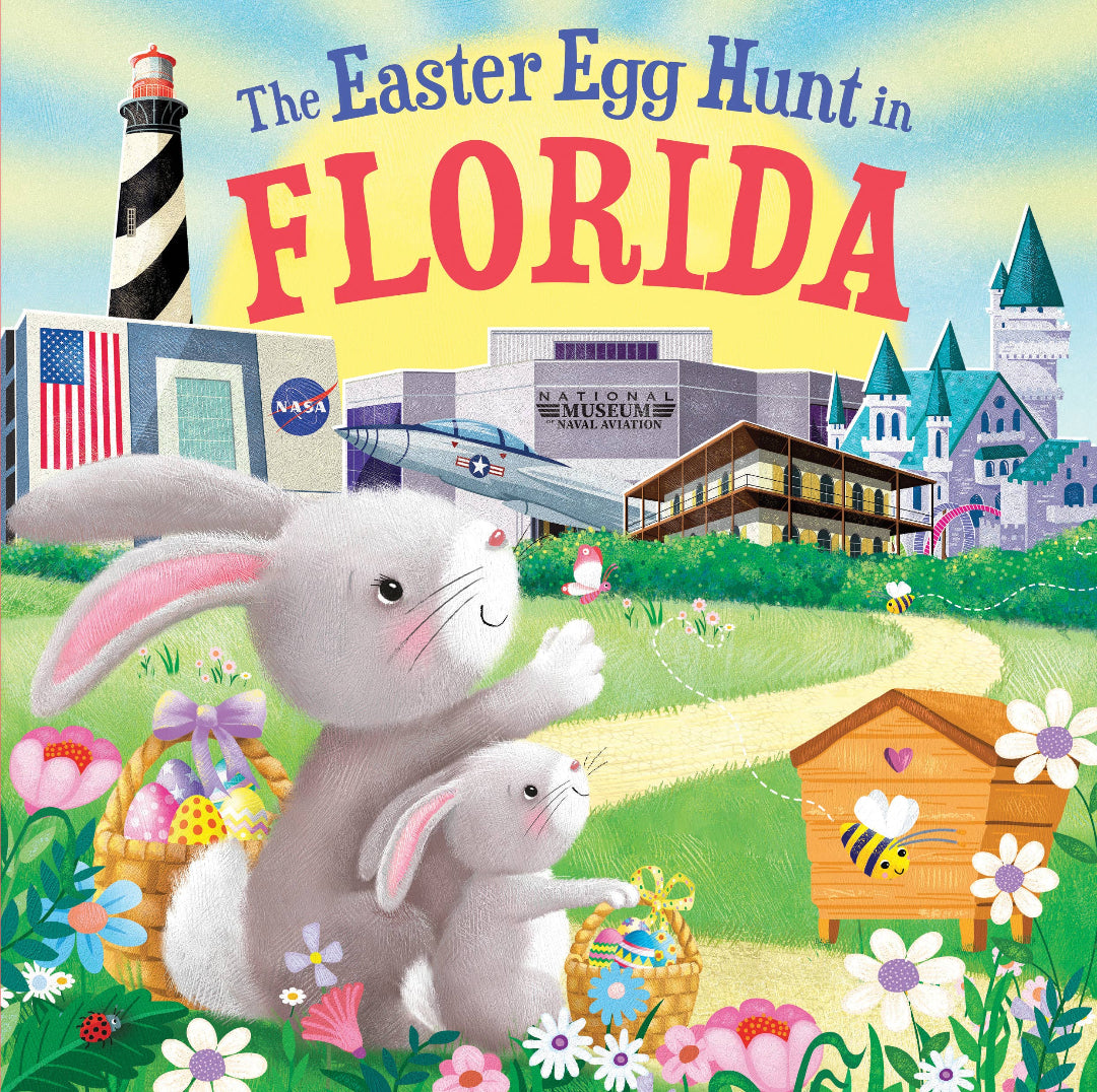 hard cover book with 2 bunnies on the front that are about to explore florida