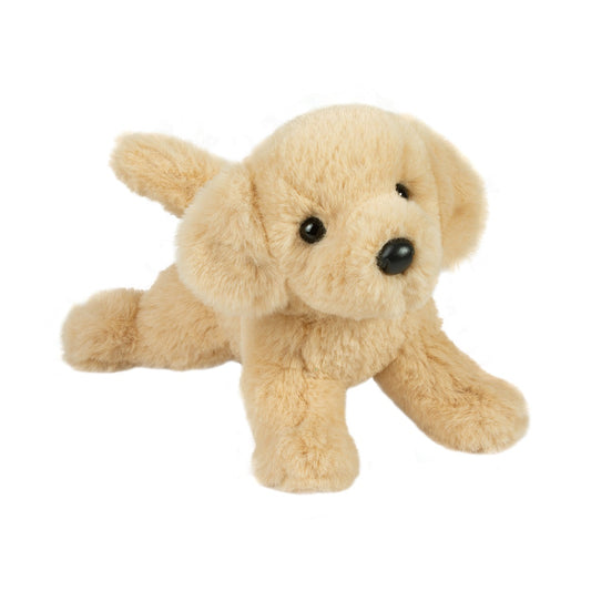 Plush toy dog on a white background