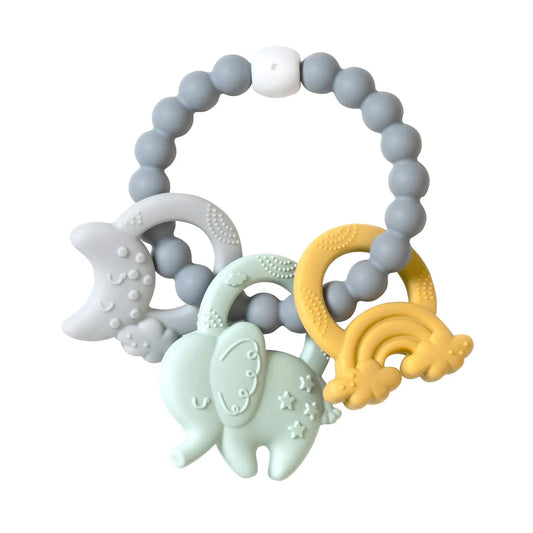 blue elephant themed teether