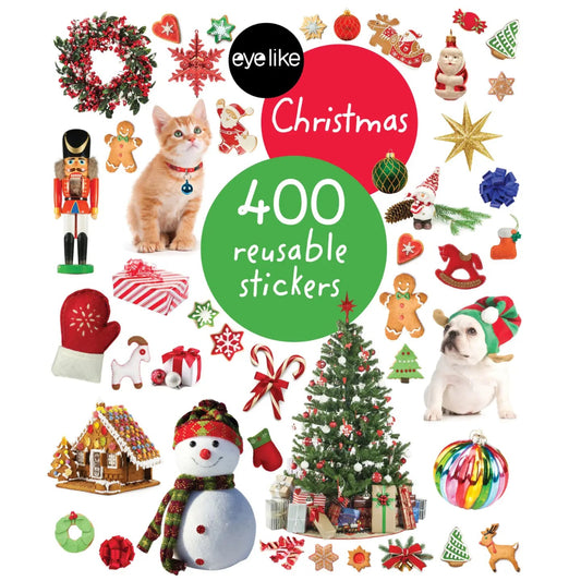 sticker book called eyelike christmas with 400 reusable christmas themed stickers inside