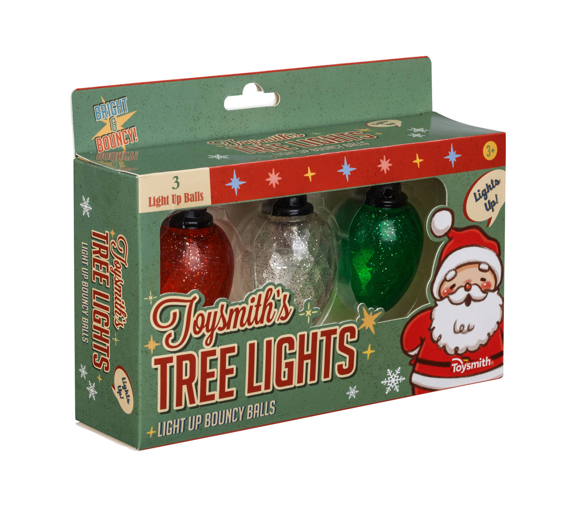 Toysmith - Holiday Light-Up Bouncy Ball, Assorted Colors, Christmas
