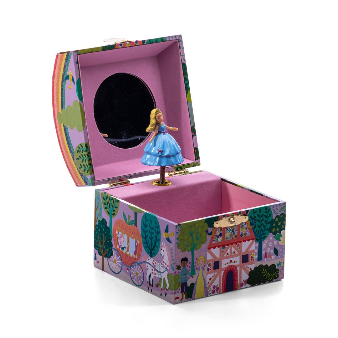 Princess themed jewelry music box with rotating princess in center