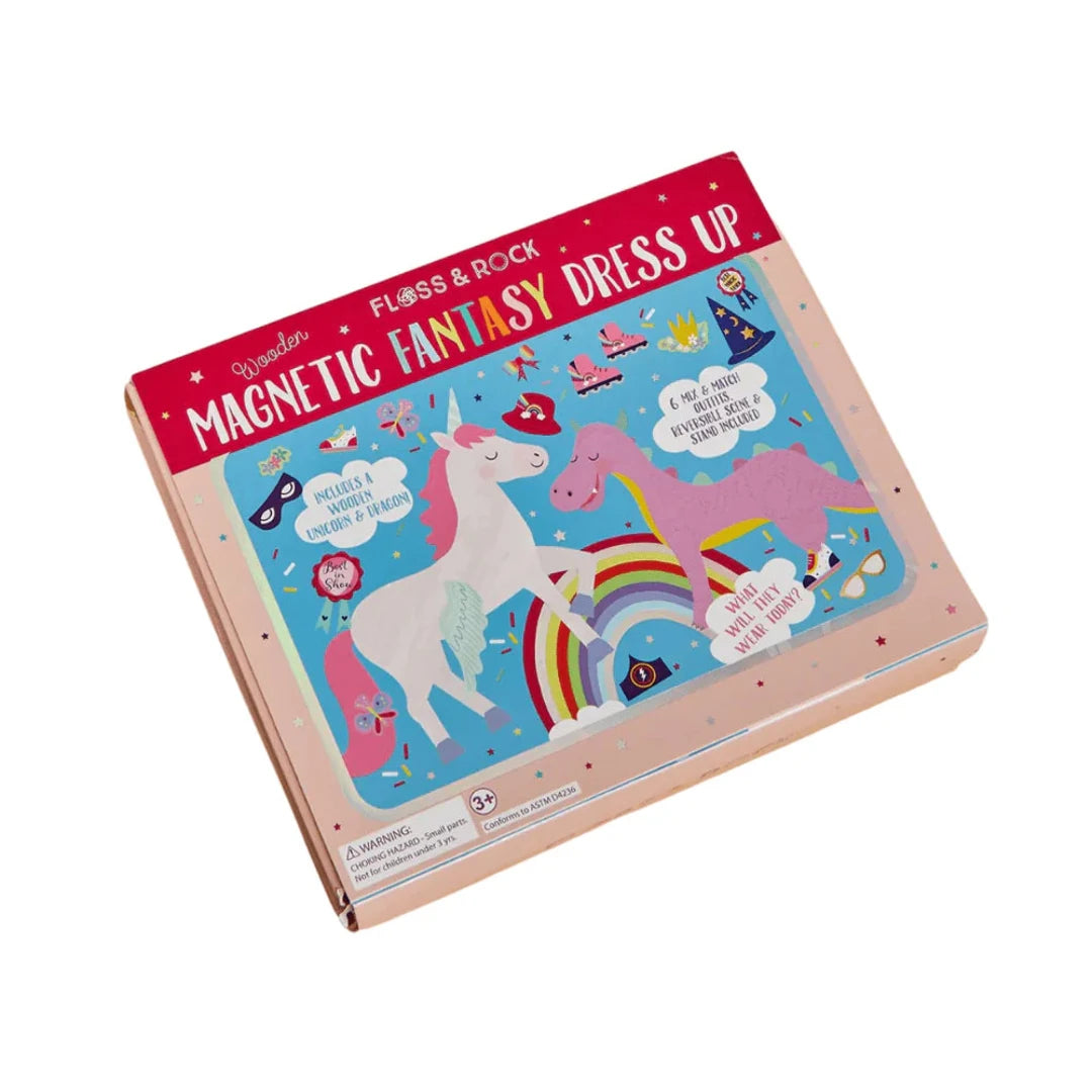 magnetic fantasy dress up box with fantasy animals on it