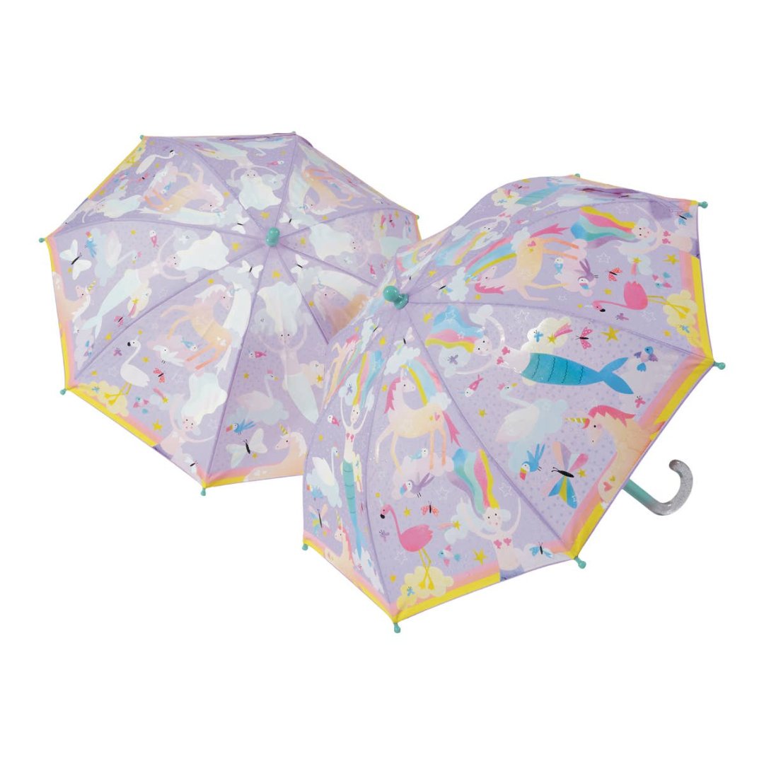 purple fantasy umbrella with mermaids