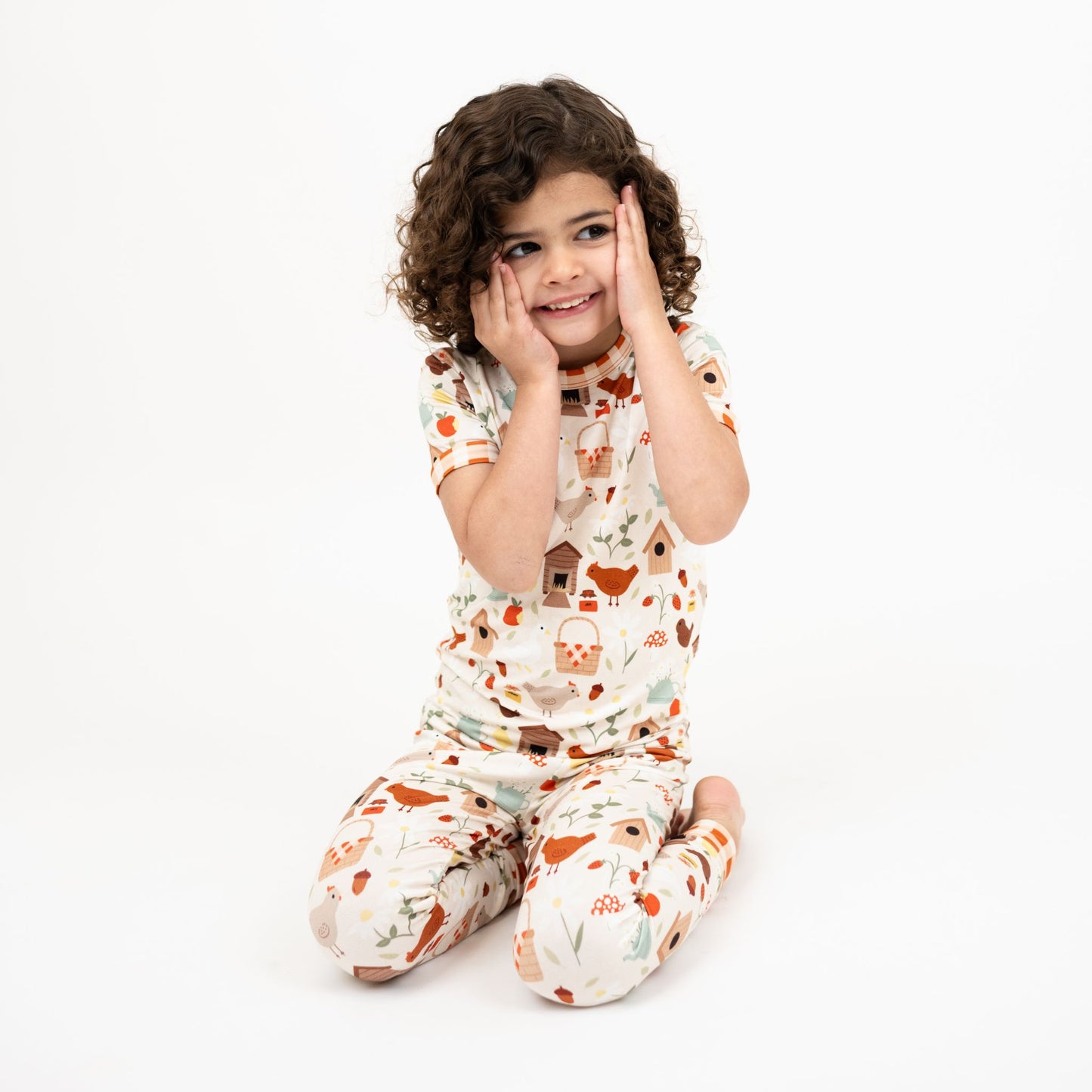 Cozy Cottage Bamboo Short Sleeve Kids Pajama Pants Set