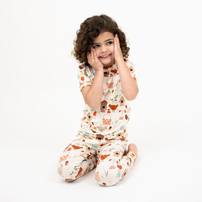 Cozy Cottage Bamboo Short Sleeve Kids Pajama Pants Set