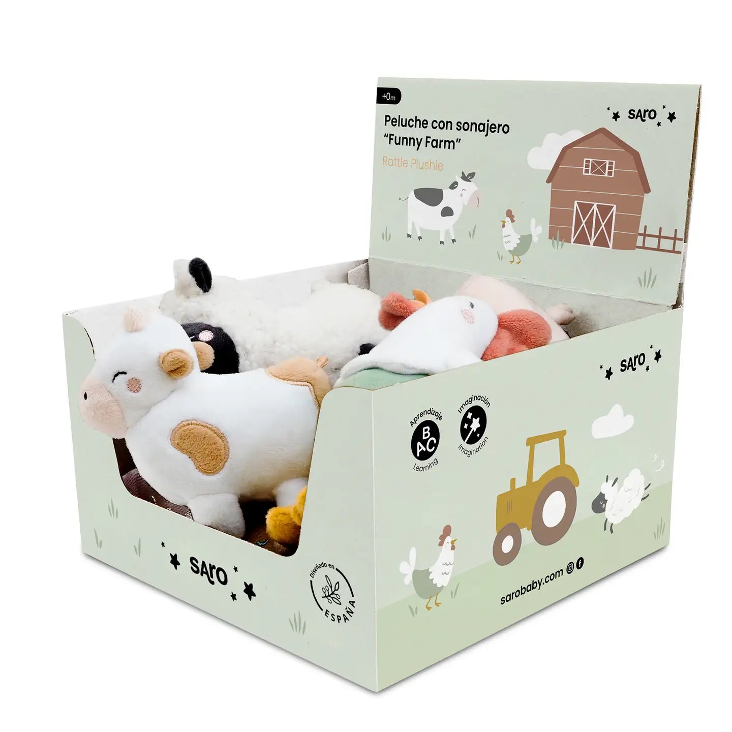 plush stuffed farm animal rattles