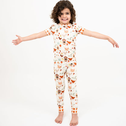 Cozy Cottage Bamboo Short Sleeve Kids Pajama Pants Set