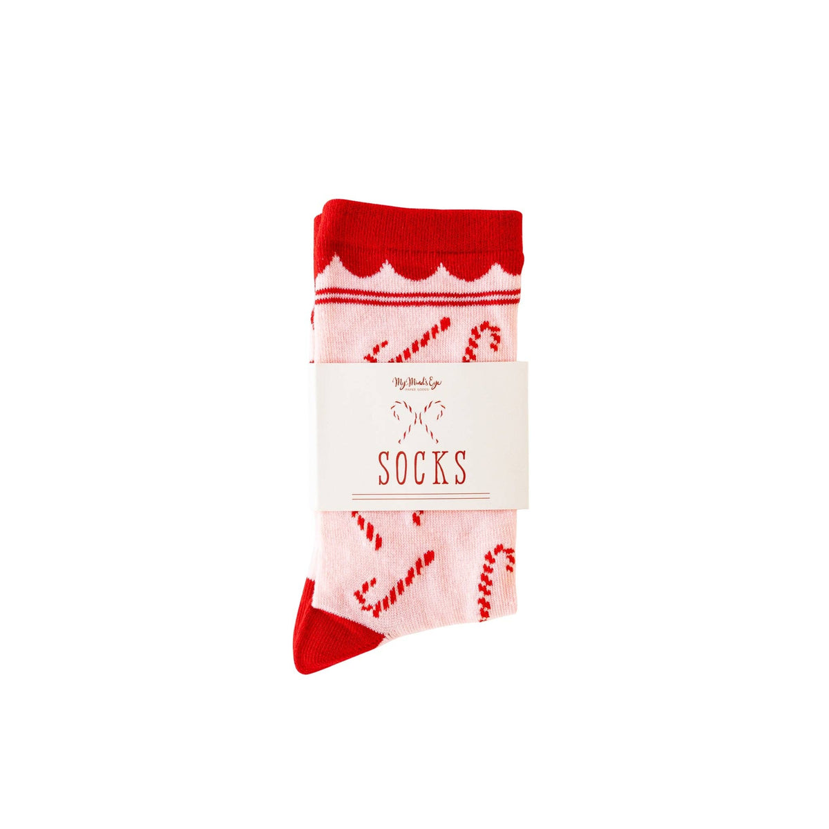 My Mind’s Eye - WHM1052 -  Whimsy Santa Candy Cane Socks