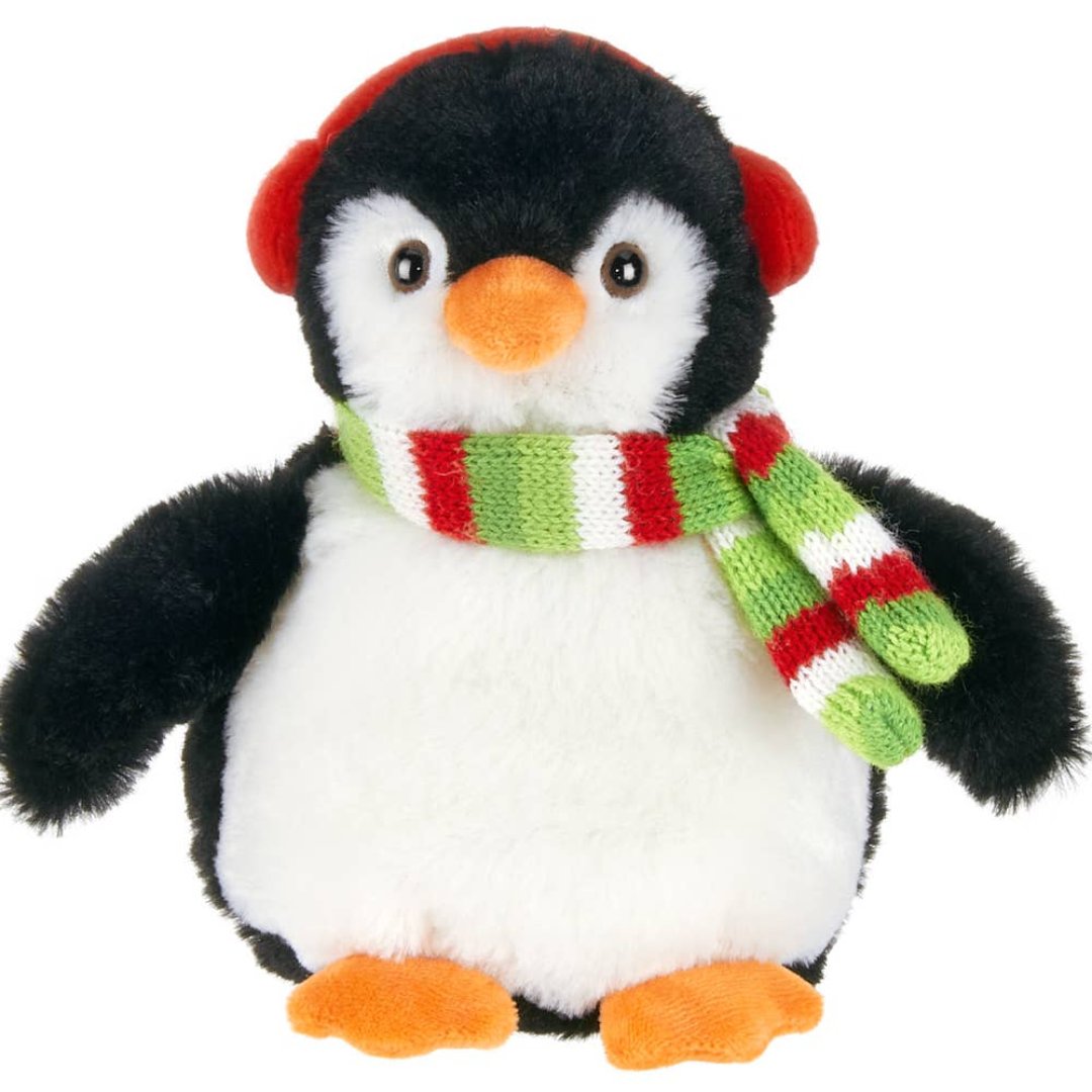 a winter themed penguin plush