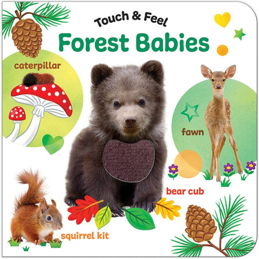 a touch and feel book about forest babies