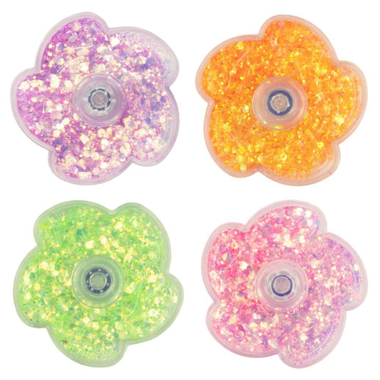 fidget spinners with colorful glitter inside