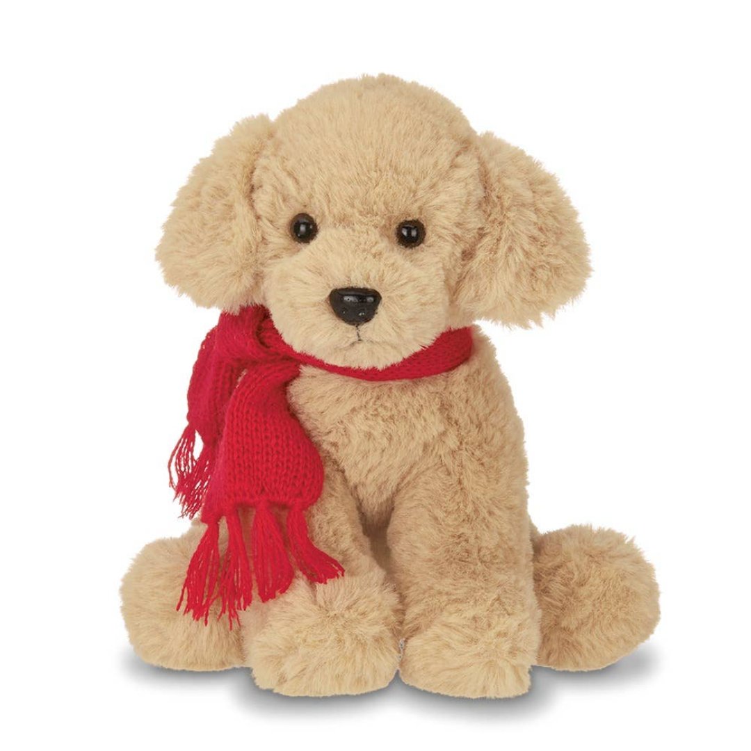 puppy dog stuffed animal plush with red scarf