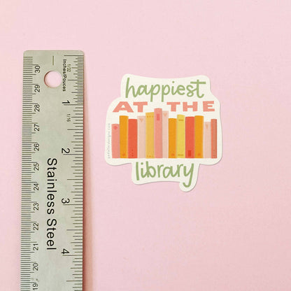 Happiest at the Library Sticker