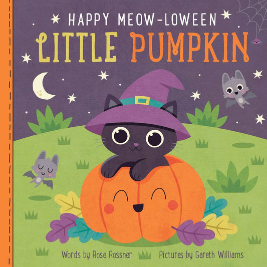 halloween book cover with cat in a pumpkin