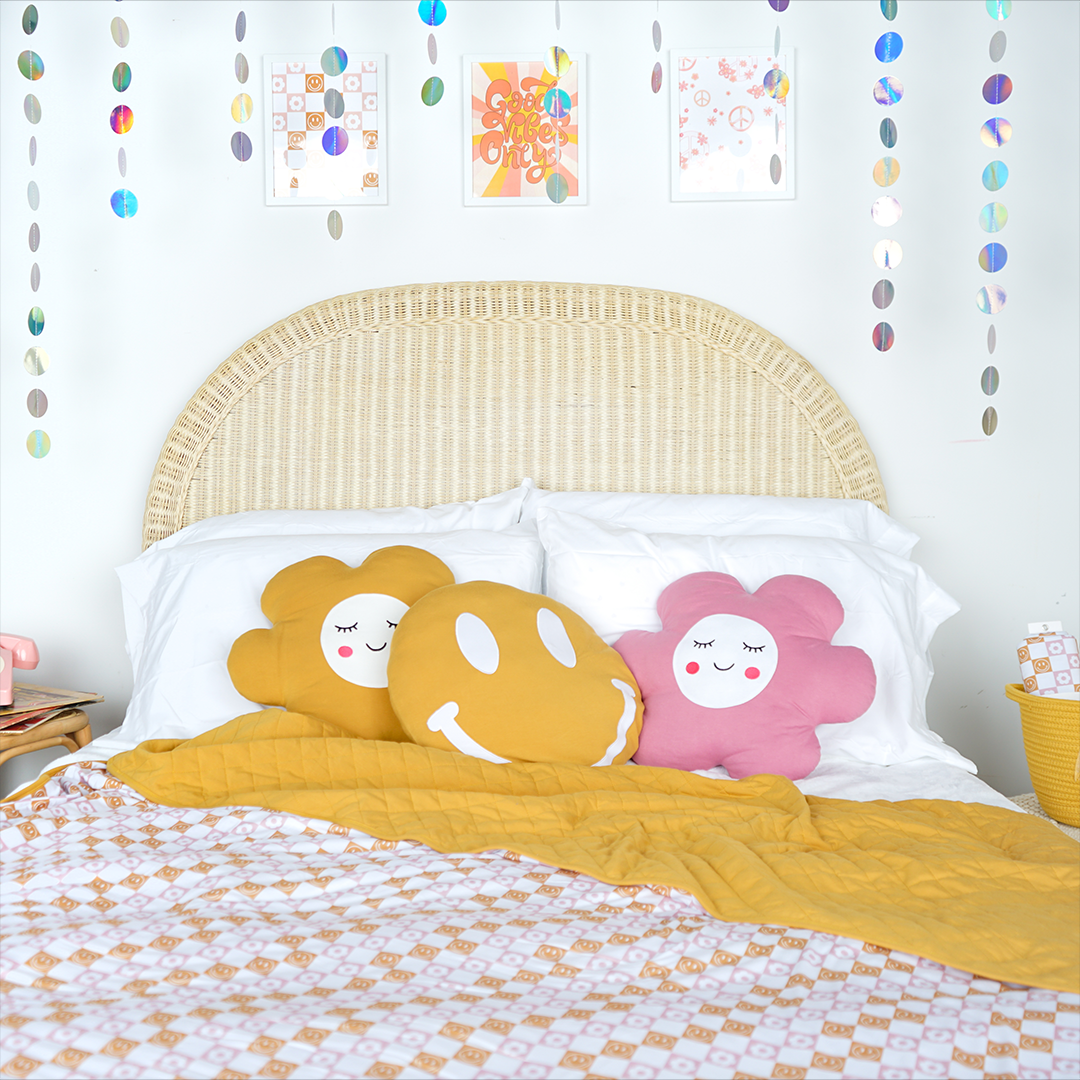 Lucy's Room Smiley Face Bamboo Pillow