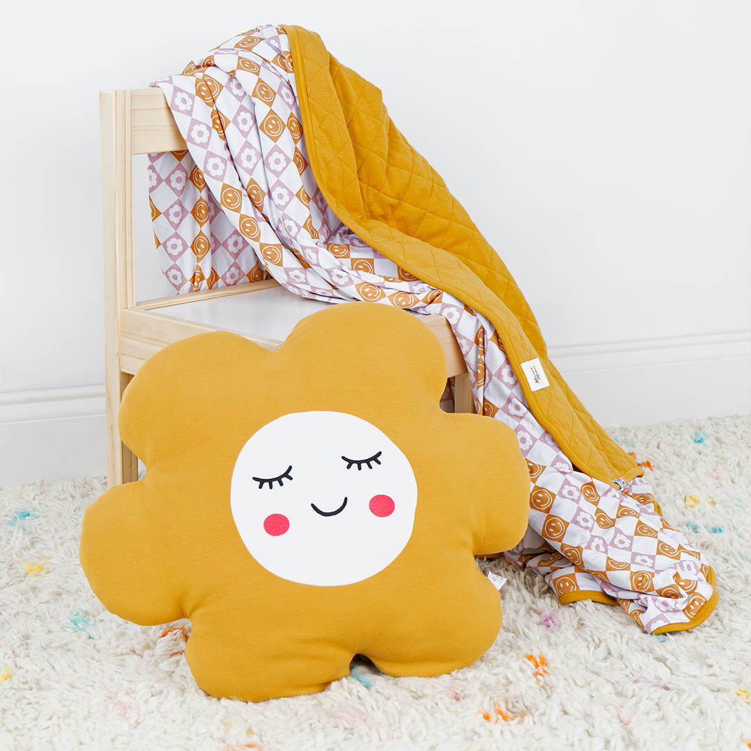 Lucy's Room Yellow Daisy Bamboo Pillow