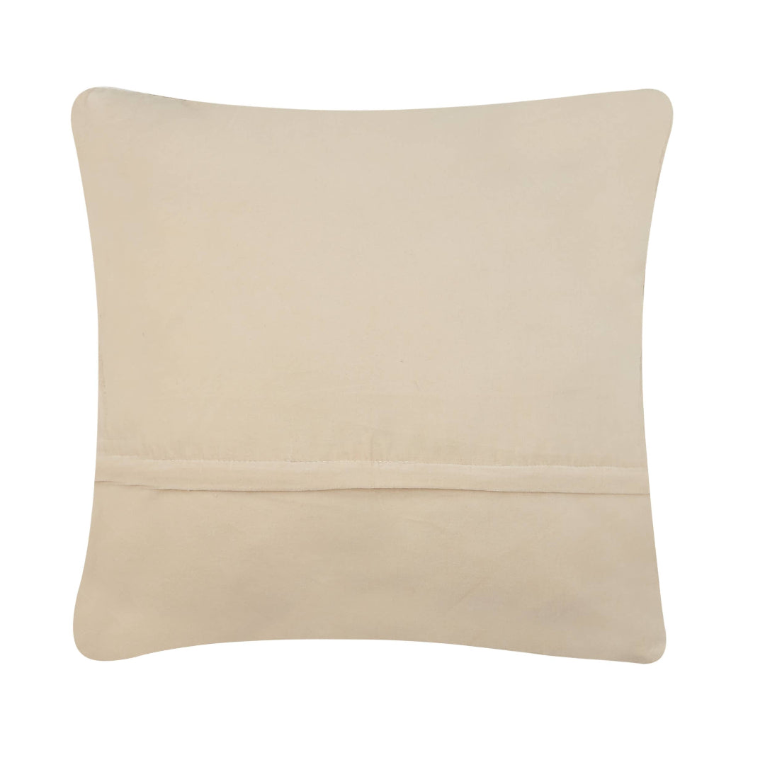 back side of pillow thats plain and cream in color