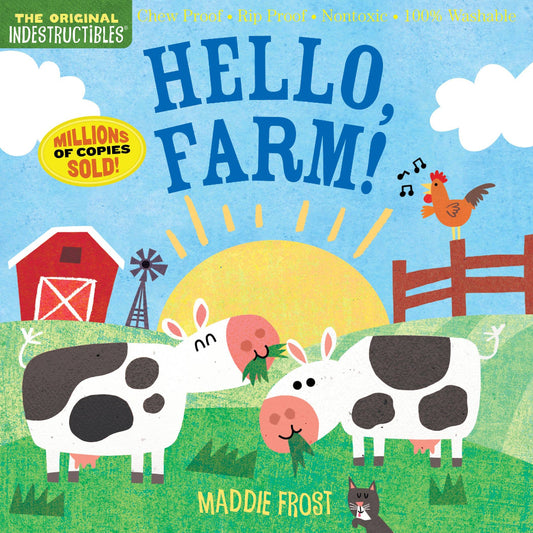 a book with 2 cows on the farm on the cover