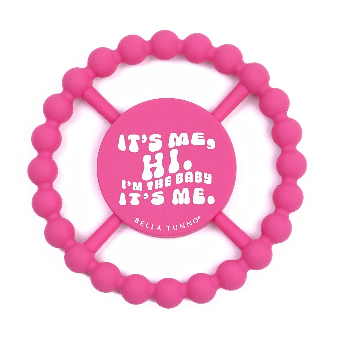 taylor swift themed pink baby teether