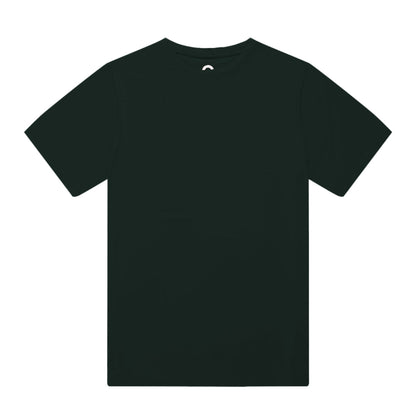 Hunter green Camp Emerson bamboo short sleeve tee flat lay.