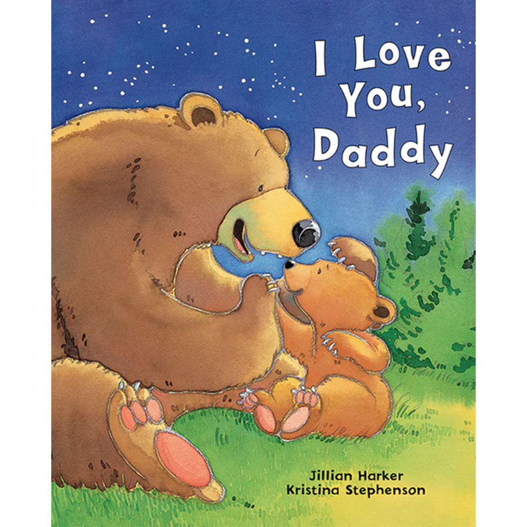 daddy bear and kid bear book cover under the stars