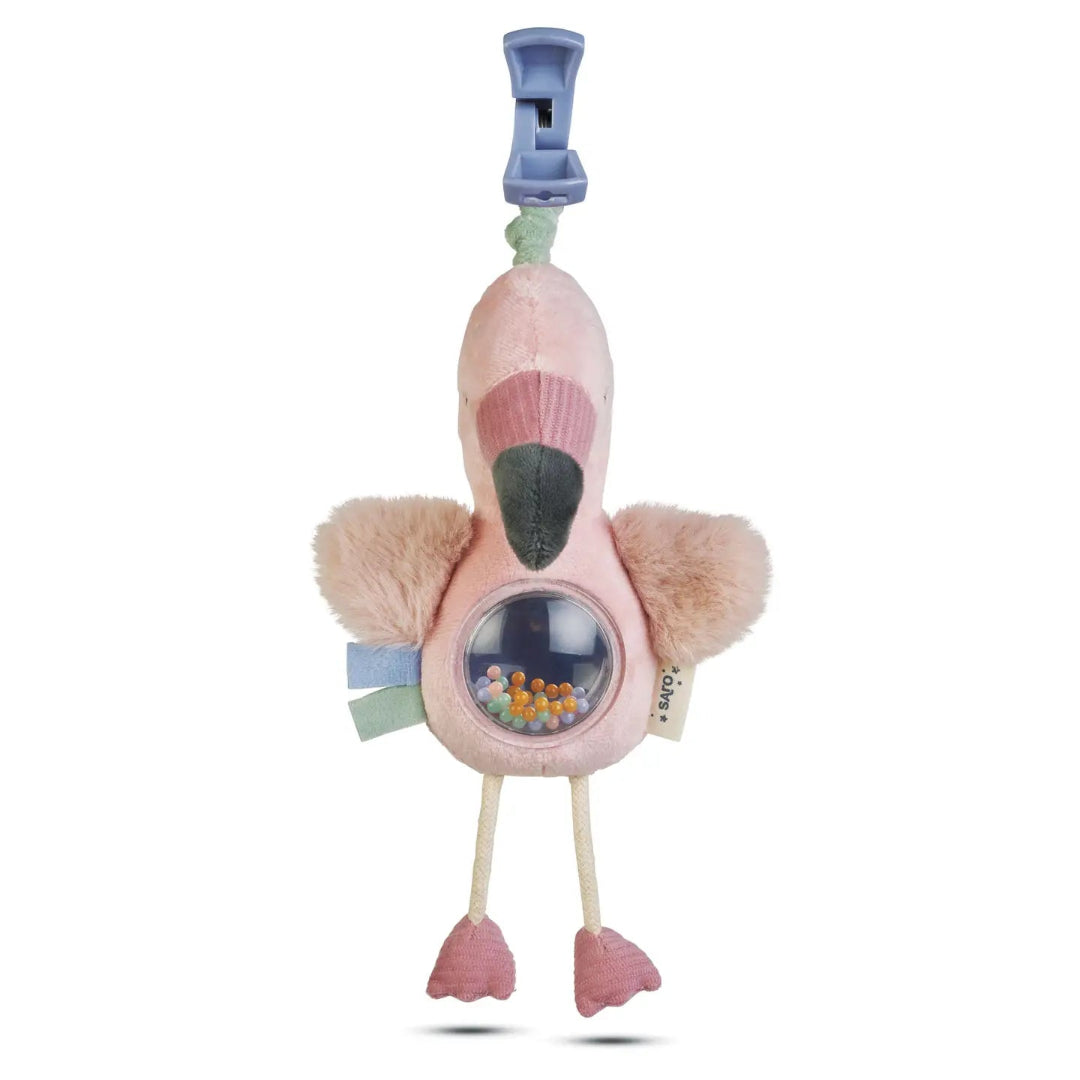 flamingo baby rattle
