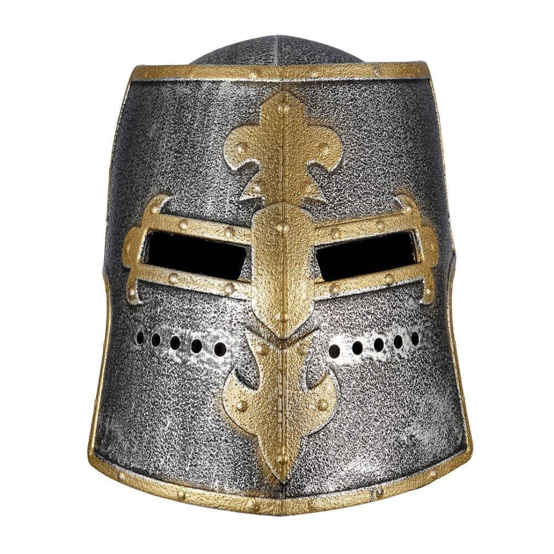 kids play knight helmet