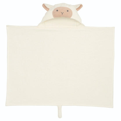 Cream Lambie Hooded Baby Bath Wrap