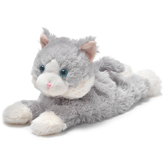 Gray cat plush with blue eyes