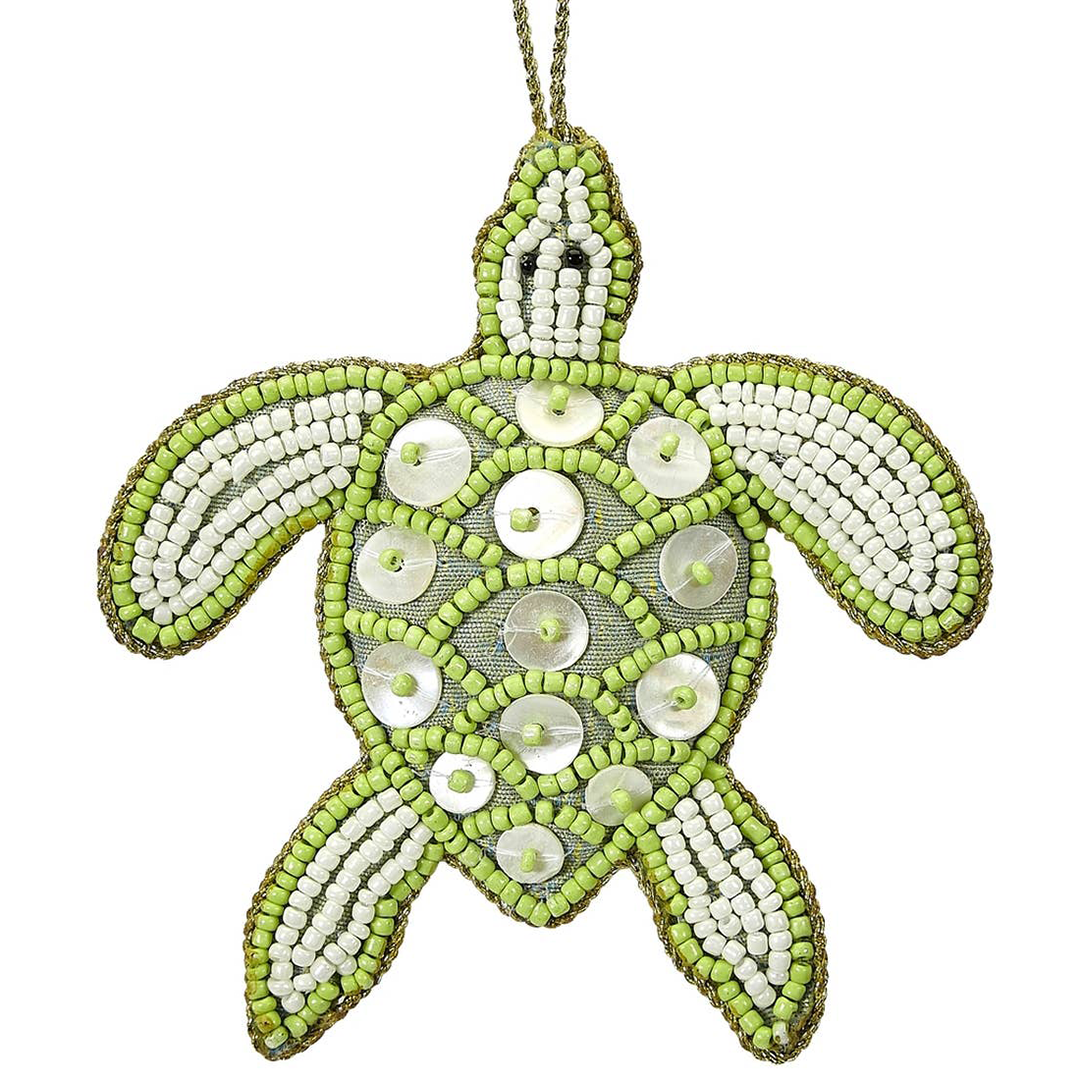 light green beaded ornament