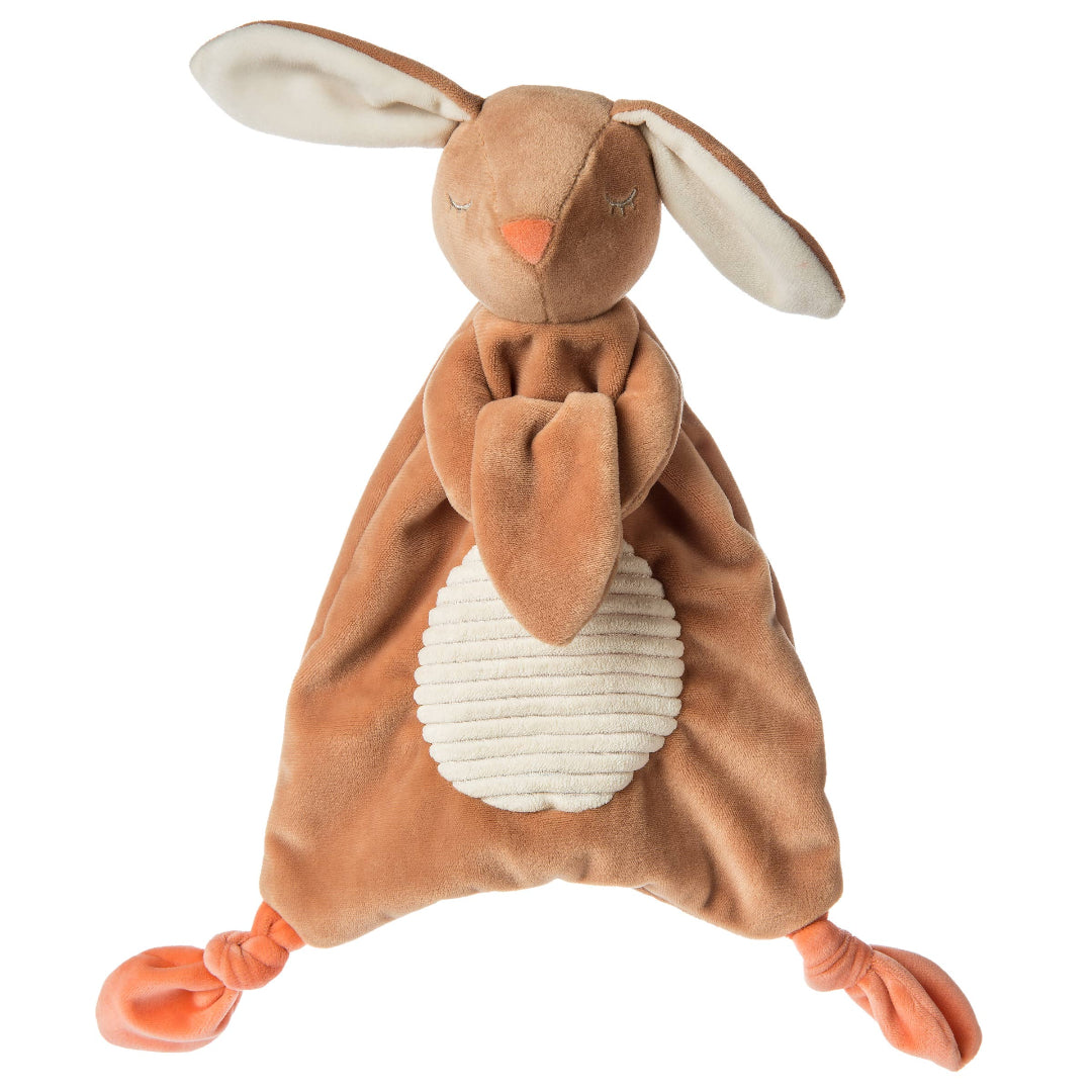 brown bunny shaped lovey toy for babies