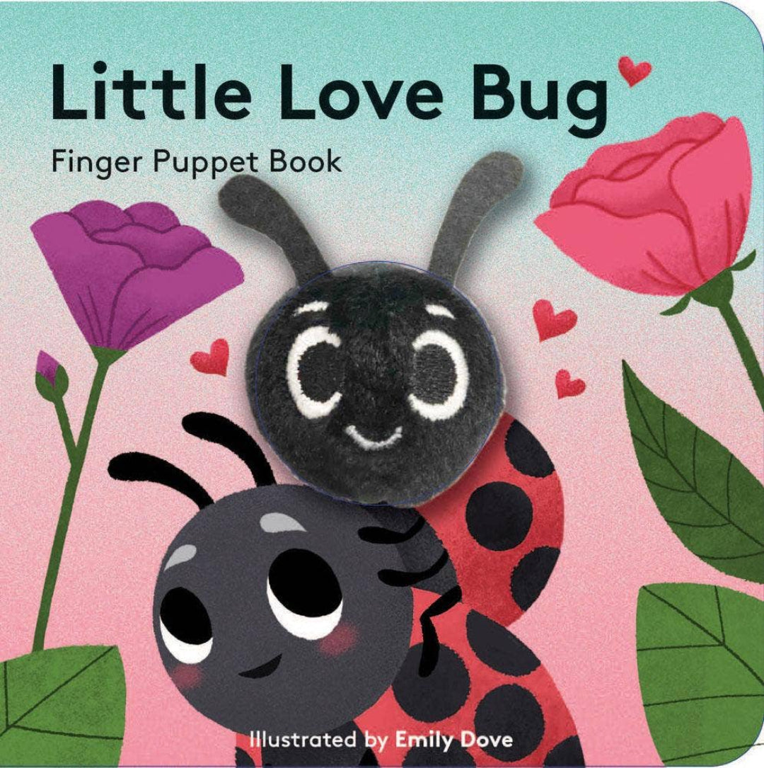 Finger puppet board book with a lady bug finger puppet in the middle