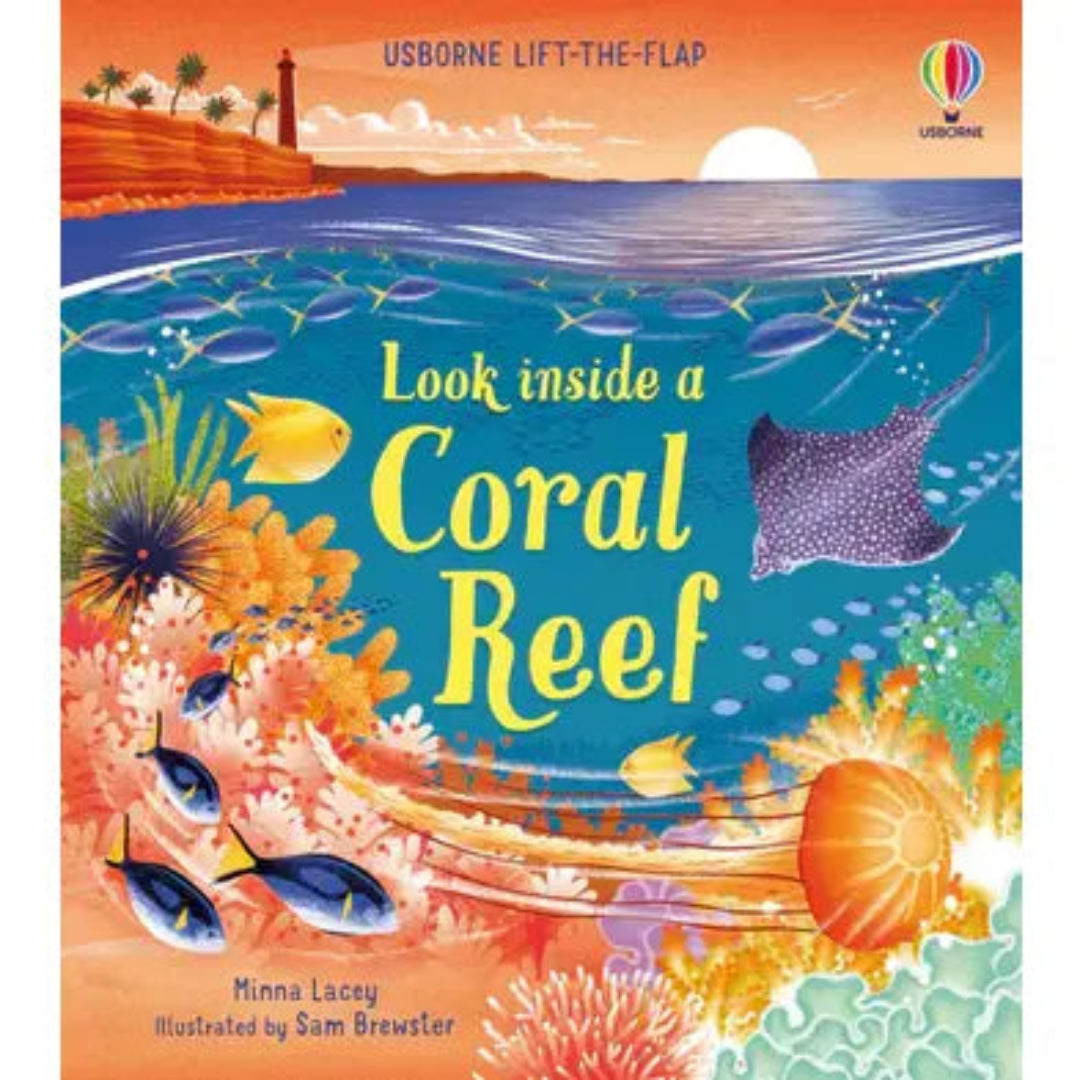 a board book with the image of a coral reef on the cover