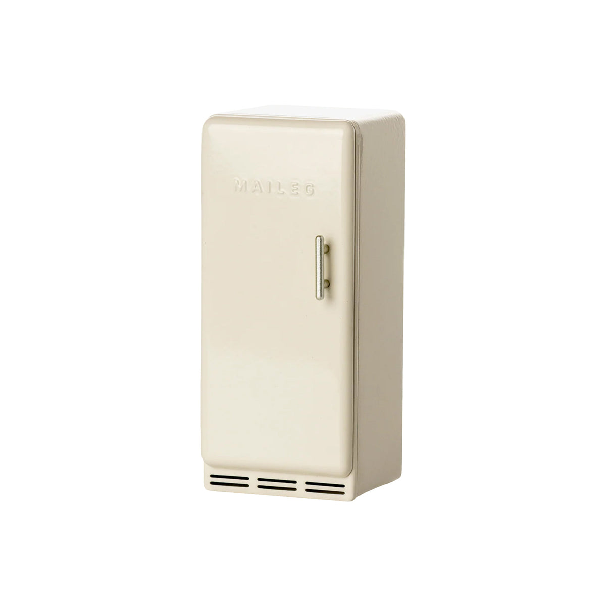 Vintage-style beige refrigerator on a white background
