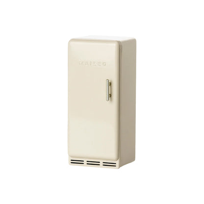 Vintage-style beige refrigerator on a white background