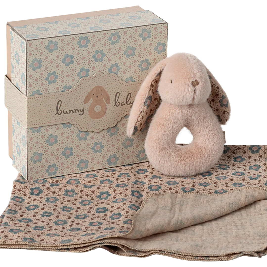 Maileg Bunny Rattle Set - Powder