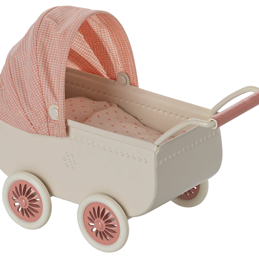 Maileg Mouse Pram - Coral