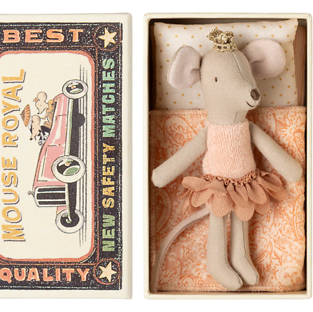 Maileg Princess Mouse, Little Sister in Matchbox