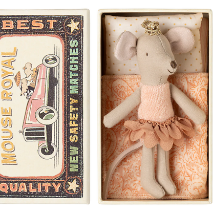 Maileg Princess Mouse, Little Sister in Matchbox