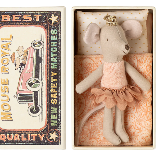 Maileg Princess Mouse, Little Sister in Matchbox