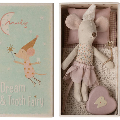 Maileg Tooth Fairy Mouse, Little Sister in Match Box