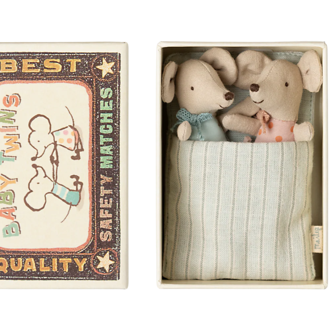 Maileg Baby Twin Mice in Matchbox