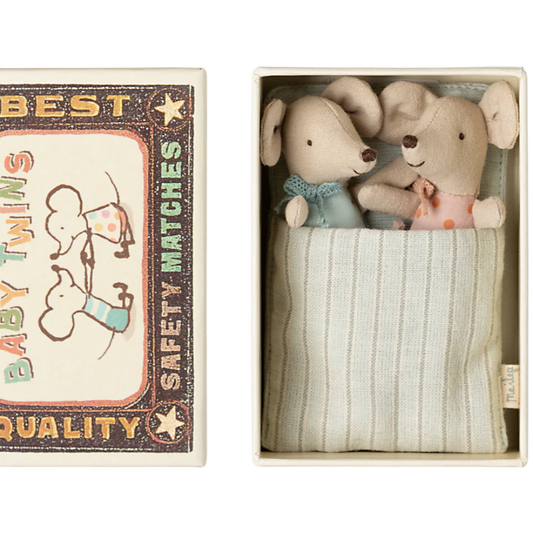 Maileg Baby Twin Mice in Matchbox
