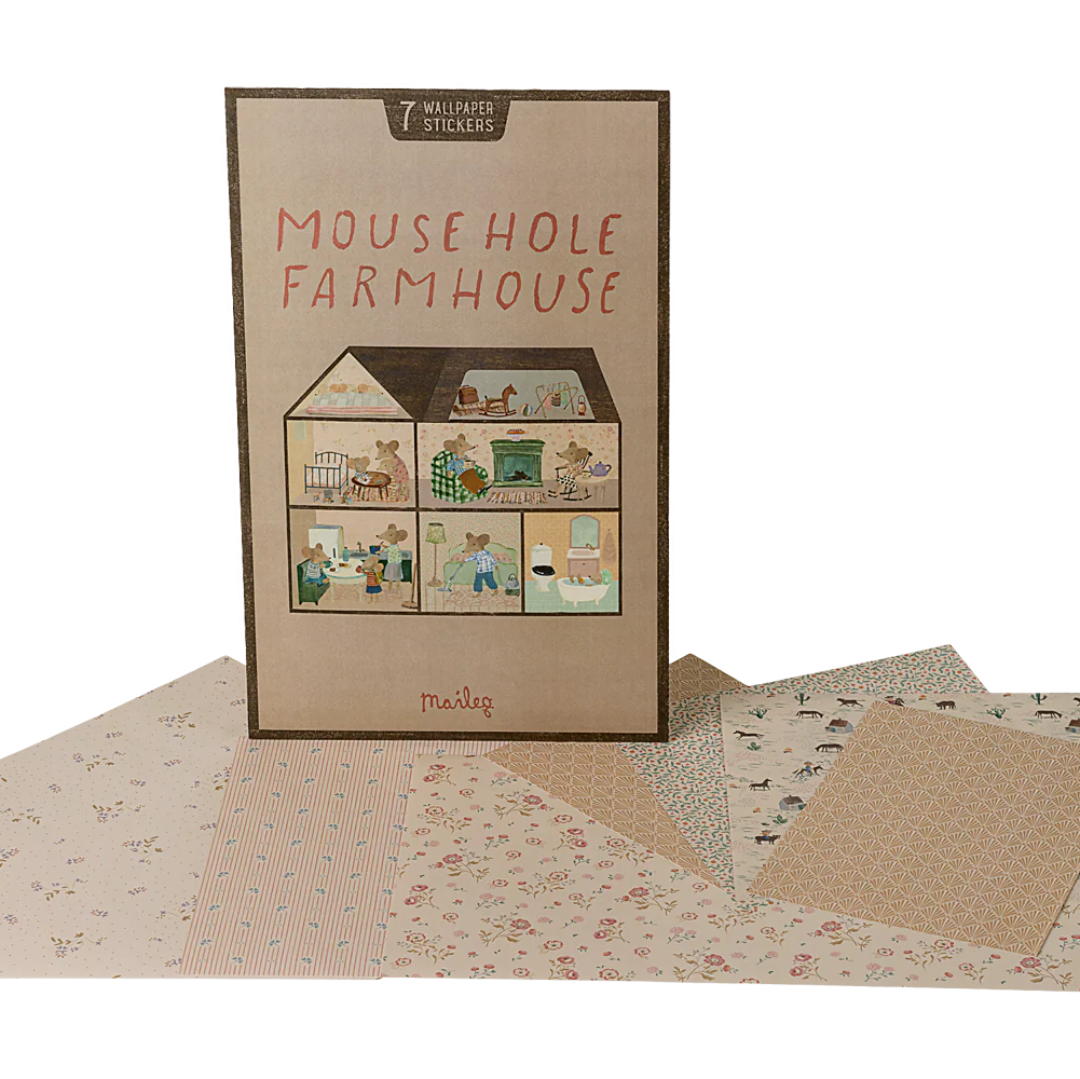 Maileg Mouse Hole Farmhouse Wallpaper